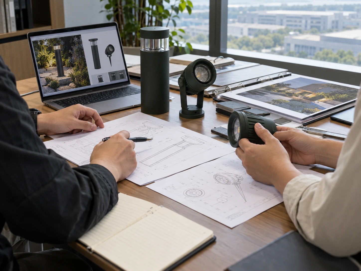 Supplier sourcing specialist reviewing factory capability documents with a Chinese manufacturer
